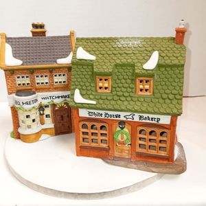 1988 Dept. 56 Set of 2 Dickens' Village Series White Horse Bakery & Geo Weeton